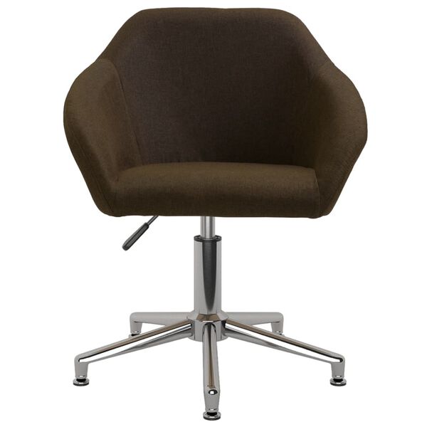 vidaXL Sillas de comedor giratorias 2 unidades tela marr&oacute;n oscuro