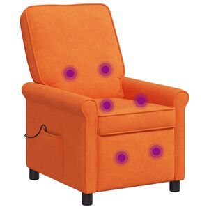 vidaXL Sill&oacute;n de masaje reclinable Naranja 69 x 95 x 101 cm Tela