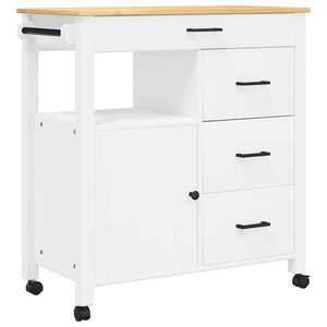 vidaXL Carrito de cocina MONZA madera maciza de pino 84x40x88,5 cm