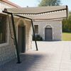 vidaXL Toldo autom&aacute;tico con LED y sensor de viento color crema 4,5x3 m