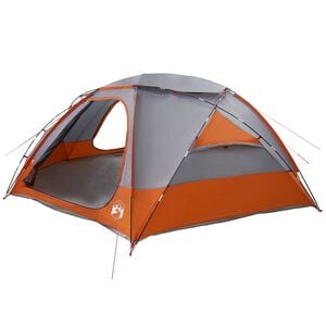 vidaXL Tienda tipo c&uacute;pula con toldillo removible Gris y naranja