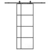 vidaXL Puerta corredera con juego herrajes negro 76x205 cm ESG vidrio