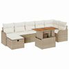 vidaXL Conjunto de sof&aacute;s de jard&iacute;n 8 uds. Beige rat&aacute;n sint&eacute;tico