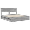 vidaXL Estructura de cama con cabecera Gris Sonoma 180 x 200 cm