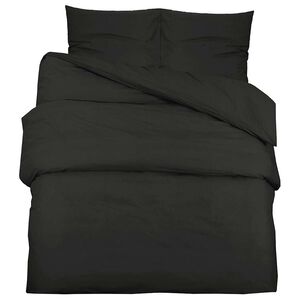 vidaXL Juego de funda n&oacute;rdica algod&oacute;n negro 140x200 cm