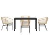 vidaXL Conjunto de Comedor de Jard&iacute;n 5 pcs Marr&oacute;n rat&aacute;n sint&eacute;tico