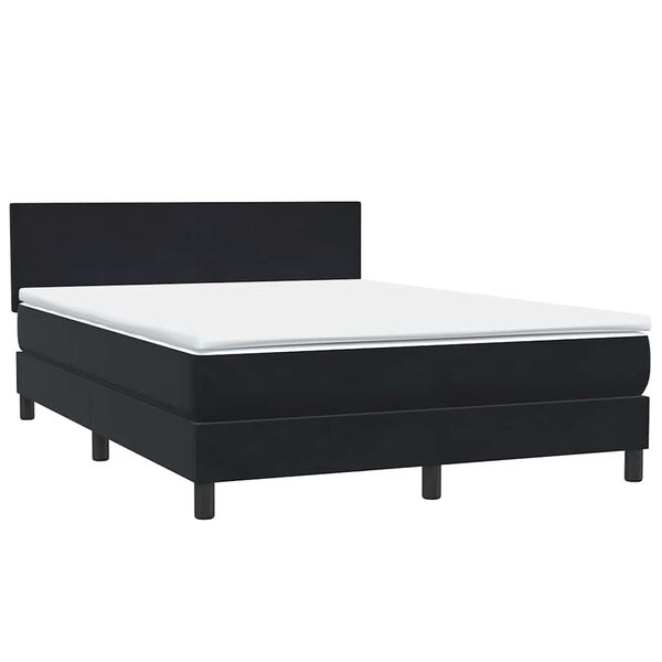 vidaXL Cama box spring con colch&oacute;n terciopelo negro 160x220 cm