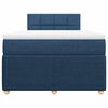vidaXL Cama box spring con colch&oacute;n tela azul 120x190 cm