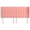 vidaXL Cabecero con orejas de terciopelo rosa 203x23x118/128 cm