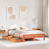vidaXL Cama sin colch&oacute;n madera maciza de pino marr&oacute;n cera 140x190 cm