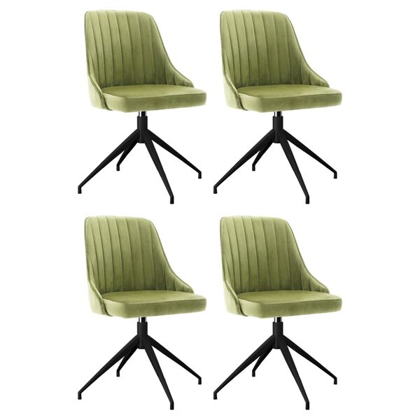 vidaXL Sillas de comedor 4 unidades terciopelo verde claro