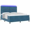 vidaXL Cama Box Spring LED Azul Oscuro 180 x 200 cm Terciopelo