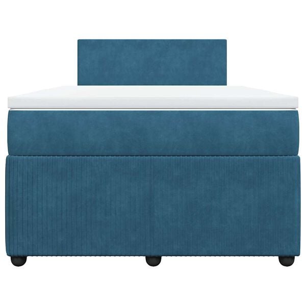 vidaXL Cama box spring con colch&oacute;n terciopelo azul 120x200 cm
