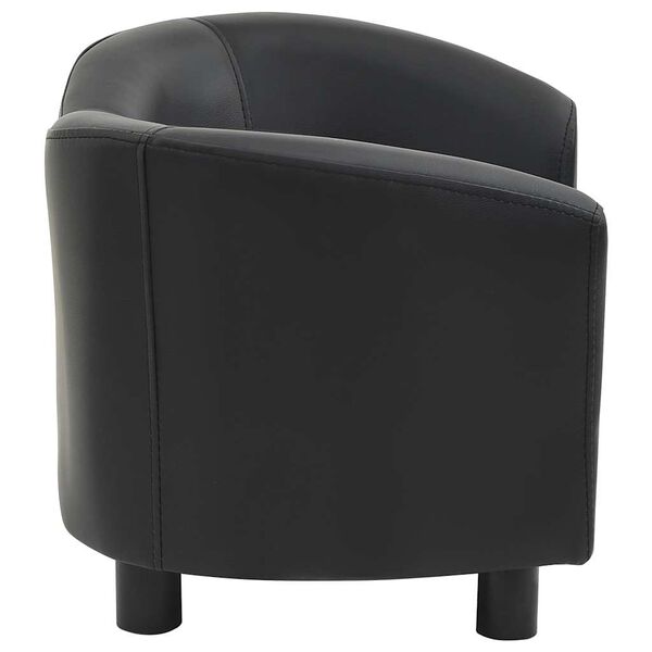 vidaXL Sofá para perros cuero sintético negro 67x41x39 cm