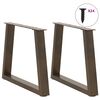 vidaXL Patas para mesa de centro en forma de V (2 unidades, acero natural, 70 x 42-43,3 cm)