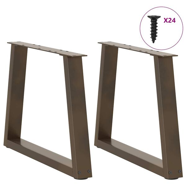 vidaXL Patas para mesa de centro en forma de V (2 unidades, acero natural, 70 x 42-43,3 cm)