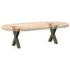 vidaXL Patas para mesa de centro en forma de X (2 unidades, acero natural, 30 x 30-31 cm)