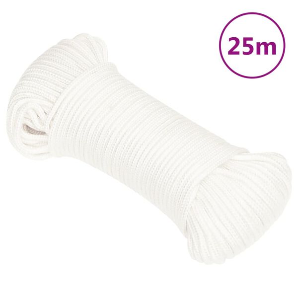 vidaXL Cuerda de barco polipropileno blanco intenso 4 mm 25 m