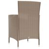 vidaXL Set de comedor de jard&iacute;n 3 pzas y cojines rat&aacute;n sint&eacute;tico beige