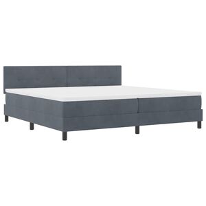 vidaXL Cama Box Spring LED Gris oscuro 200 x 200 cm Terciopelo