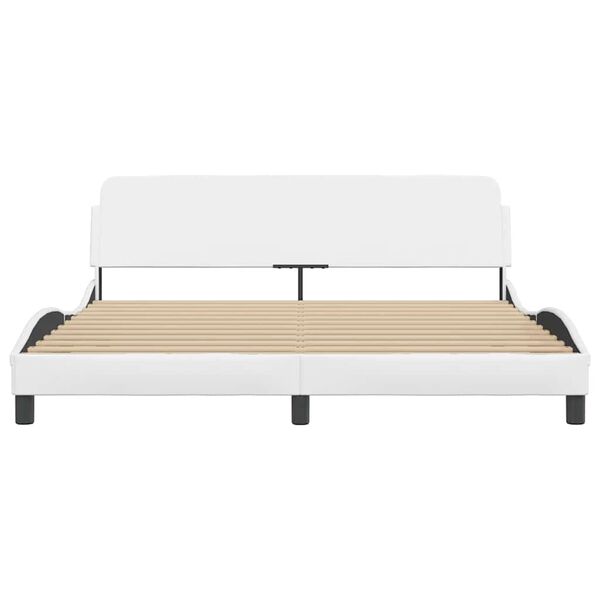 vidaXL Estructura de cama Dover cuero sint&eacute;tico blanco 180x200cm