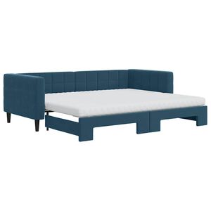 vidaXL Sof&aacute; cama nido con colch&oacute;n terciopelo azul 90x200 cm