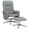 vidaXL Sill&oacute;n reclinable con reposapi&eacute;s tela gris claro