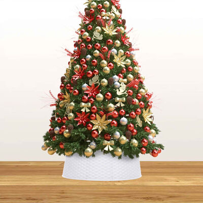 vidaXL Falda del árbol de Navidad blanca Ø65x19,5 cm