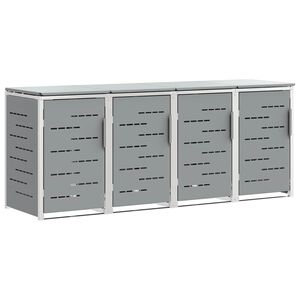 vidaXL Almacenamiento de contenedor con ruedas for 4 Bins 240L Gris