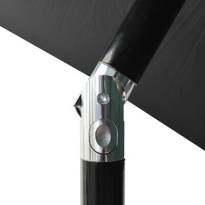 vidaXL Sombrilla con LED y poste de acero gris antracita 2x3 m