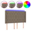 vidaXL Cabecero con LED de tela gris taupe 163x16x118/128 cm