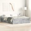 vidaXL Estructura de cama de matrimonio gris cemento 135x190 cm