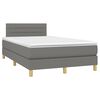 vidaXL Cama box spring con colch&oacute;n y LED tela gris oscuro 120x200 cm