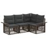 vidaXL Conjunto de sof&aacute;s de jard&iacute;n 4 pcs Gris rat&aacute;n sint&eacute;tico
