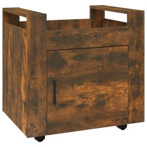 vidaXL Carrito de escritorio contrachapada roble ahumado 60x45x60 cm