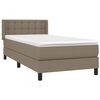vidaXL Cama box spring con colch&oacute;n tela gris taupe 90x190 cm
