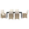 vidaXL Conjunto de Comedor de Jardín 7 pcs Beige ratán sintético
