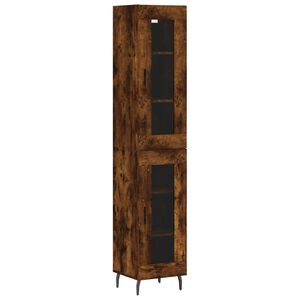 vidaXL Aparador de madera contrachapada roble ahumado 34,5x34x180 cm
