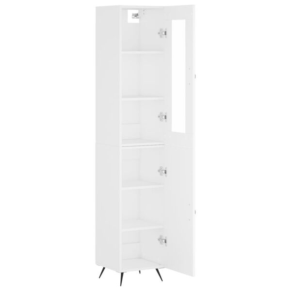 vidaXL Aparador alto madera contrachapada blanco 34,5x34x180 cm