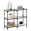 vidaXL Mesa consola superficie vidrio transparente acero 98x30x81 cm