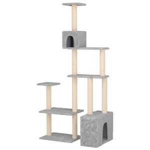 vidaXL &Aacute;rbol para gatos con postes de sisal Gris Claro 177,5 cm