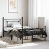 vidaXL Estructura cama sin colch&oacute;n con estribo metal negro 107x203 cm