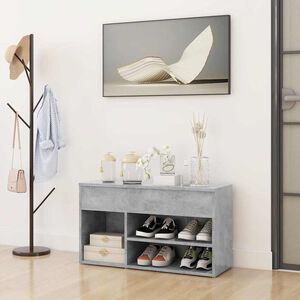 vidaXL Zapatero madera de ingenier&iacute;a gris hormig&oacute;n 80x30x45 cm