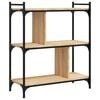 vidaXL Librer&iacute;a 3 estantes madera ingenier&iacute;a roble Sonoma 76x32x88 cm