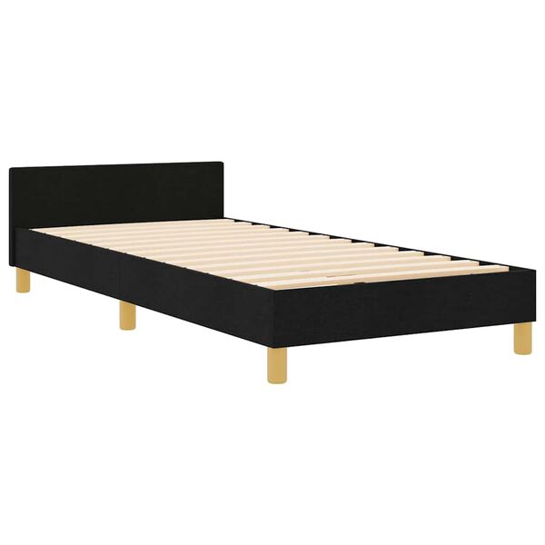 vidaXL Estructura de cama con cabecera Negro 90 x 190 cm tela
