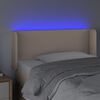 vidaXL Cabecero con LED cuero sintético capuchino 103x16x78/88 cm