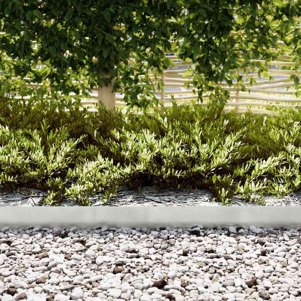 vidaXL Borde de C&eacute;sped 50 pcs Plateado 100 x 0.05 x 20 cm