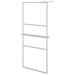 vidaXL Mampara ducha con estante vidrio ESG aluminio cromado 90x195 cm