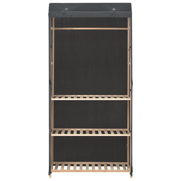 vidaXL Armario de tela de 3 niveles gris 79x40x170 cm