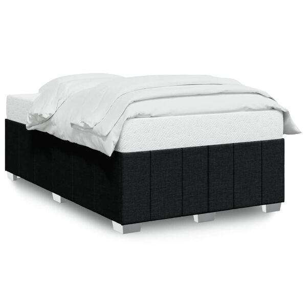 vidaXL Estructura de cama sin colch&oacute;n tela negro 120x190 cm